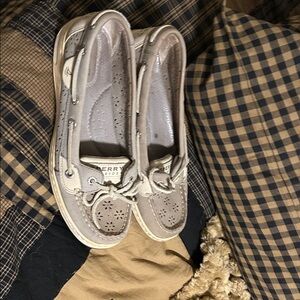 Sperry Women's Cream Perforated Sneakers